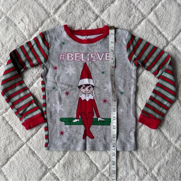 Elf on The Shelf | #Believe Green & Red 2-Piece Striped Pajama Set | Size 6 - Picture 10 of 14